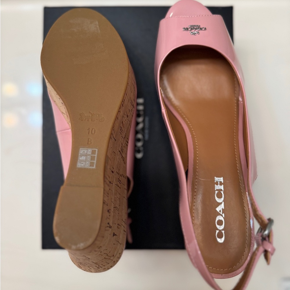 Coach Blush Pink Peep-Toe Slingback Heels - Classic and Chic - Picture 3 of 8